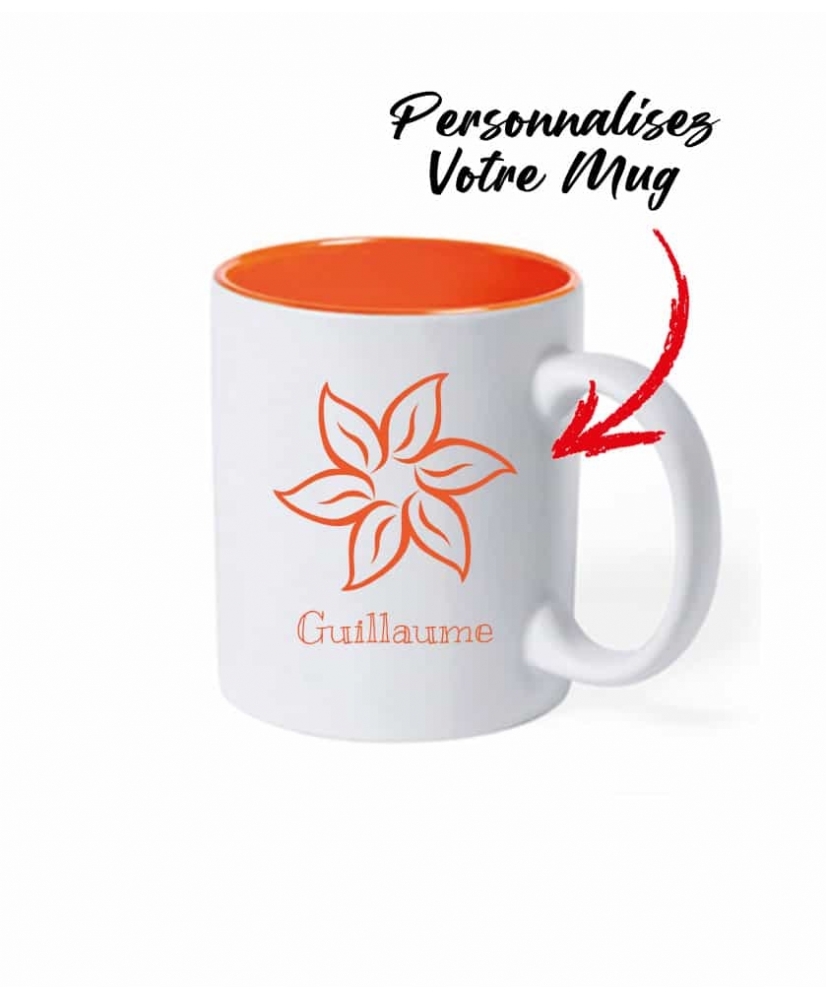 Mug Blanc avec gravure Orange