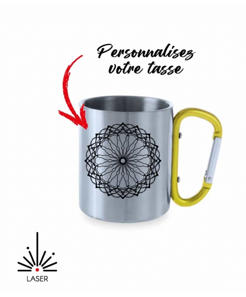 Tasse inox mousqueton Jaune