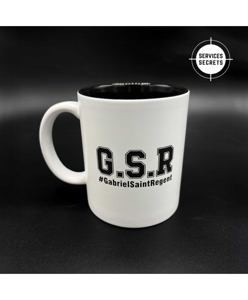 Mug G.S.R - Blanc Gravure Laser noir.