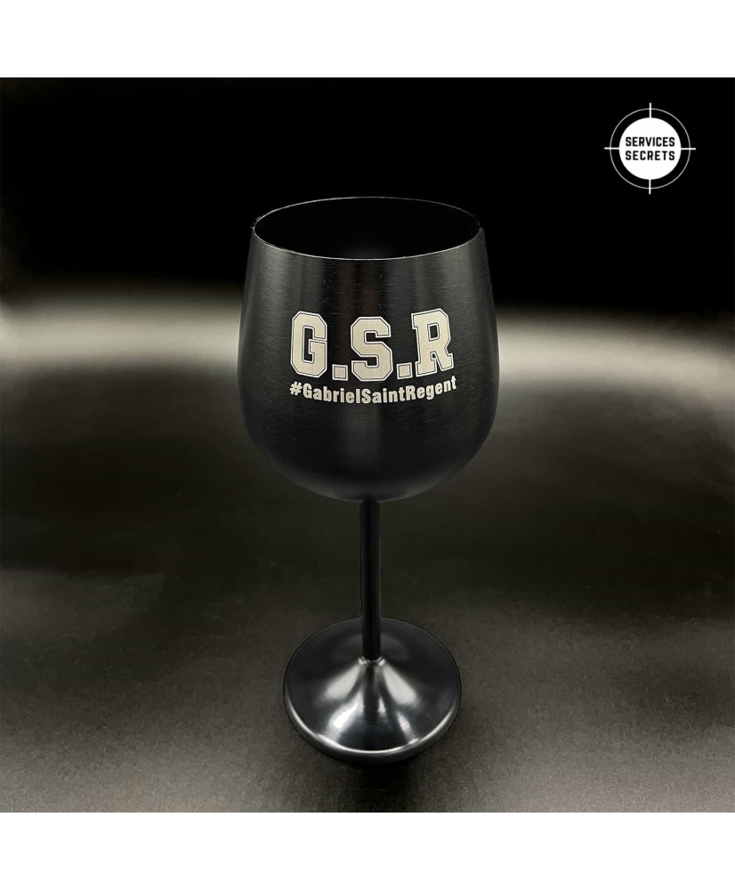 Verre Noir GSR - Gravure Laser blanche