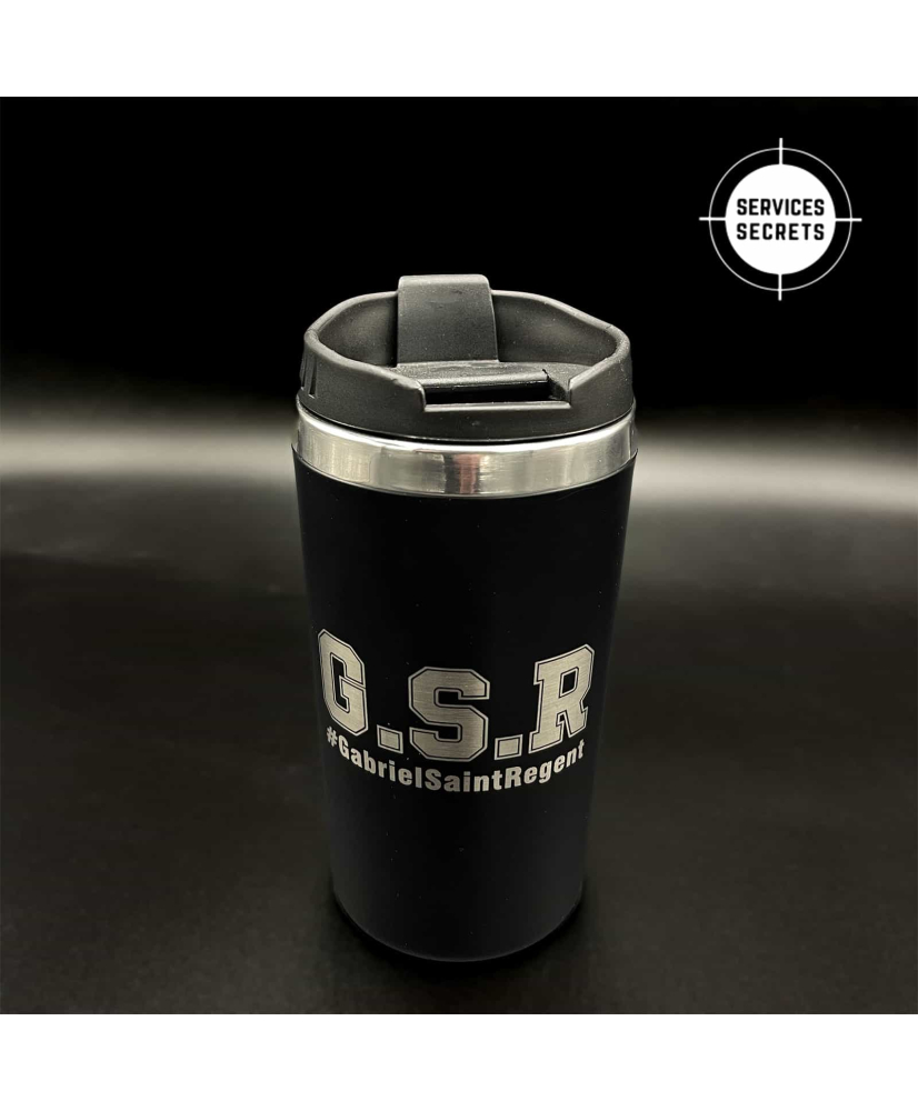 Verre Thermos Noir Aluminium - Gravure Laser.