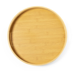 Plateau rond en bambou 35 cm personnalisable