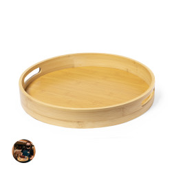 Plateau rond en bambou 35 cm personnalisable