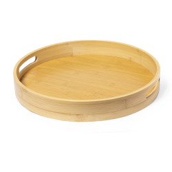 Plateau rond en bambou 35 cm personnalisable