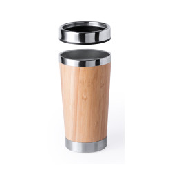 Verre isotherme en bambou 500 ml personnalisable