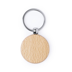 Porte-clés en bois de hêtre rond