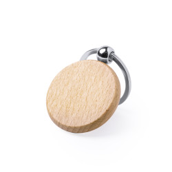 Porte-clés en bois de hêtre rond