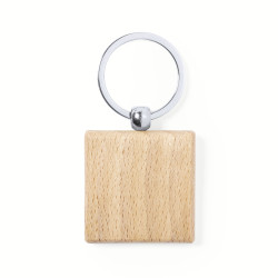 Porte-clés en bois de hêtre carré