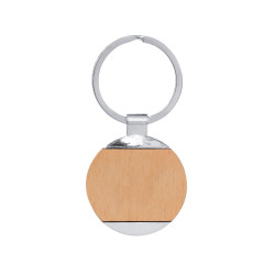 Porte-clés en métal et bois rond