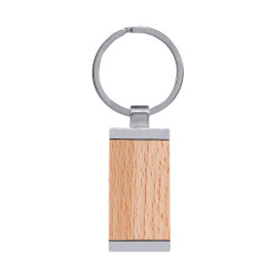 Porte-clés en métal et bois rectangulaire