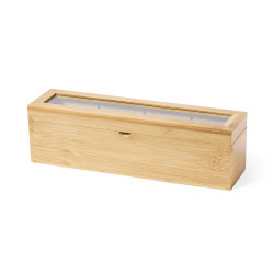 Boîte à thé en bambou, 4 compartiments