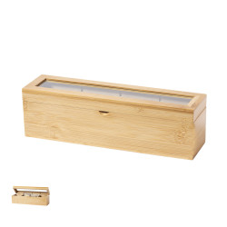 Boîte à thé en bambou, 4 compartiments