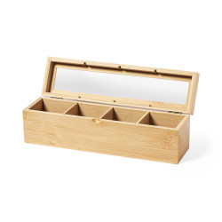 Boîte à thé en bambou, 4 compartiments