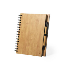Carnet en bambou avec stylo, 80 feuilles