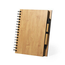Carnet en bambou avec stylo, 80 feuilles