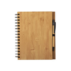 Carnet en bambou avec stylo, 80 feuilles