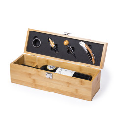 Coffret sommelier en bambou, 4 accessoires