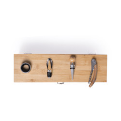 Coffret sommelier en bambou, 4 accessoires