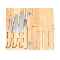 Set de 4 couteaux en inox et bois
