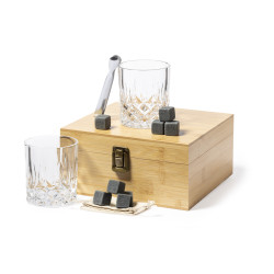 Coffret whisky : 2 verres et pierres à whisky