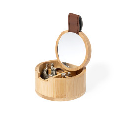 Boîte à bijoux en bambou avec miroir